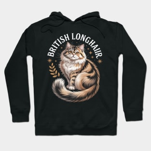 Floral Whimsical British Longhair Cat Straight Hoodie